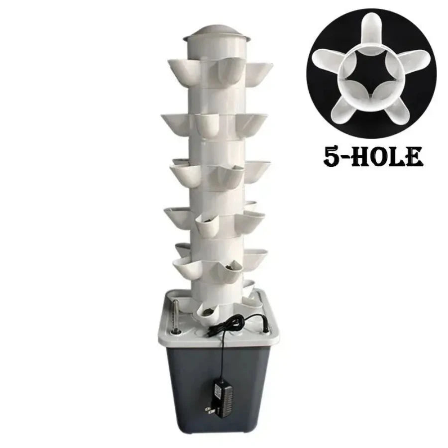 Hydroponic Tower Garden 6 Layers 30 Holes Vertical Planter