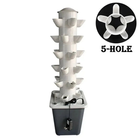 Hydroponic Tower Garden 6 Layers 30 Holes Vertical Planter