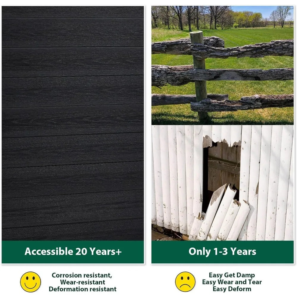 Wood Plastic Composite Privacy Fence Panel With Two Posts