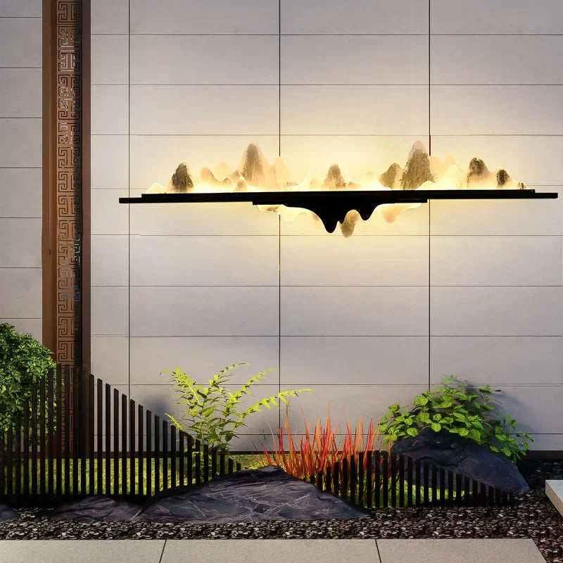 OULALA Electricity Outdoor Mural Lamp Creative Landscape Waterproof Mural Courtyard Wall Garden Communit Decoration Painting