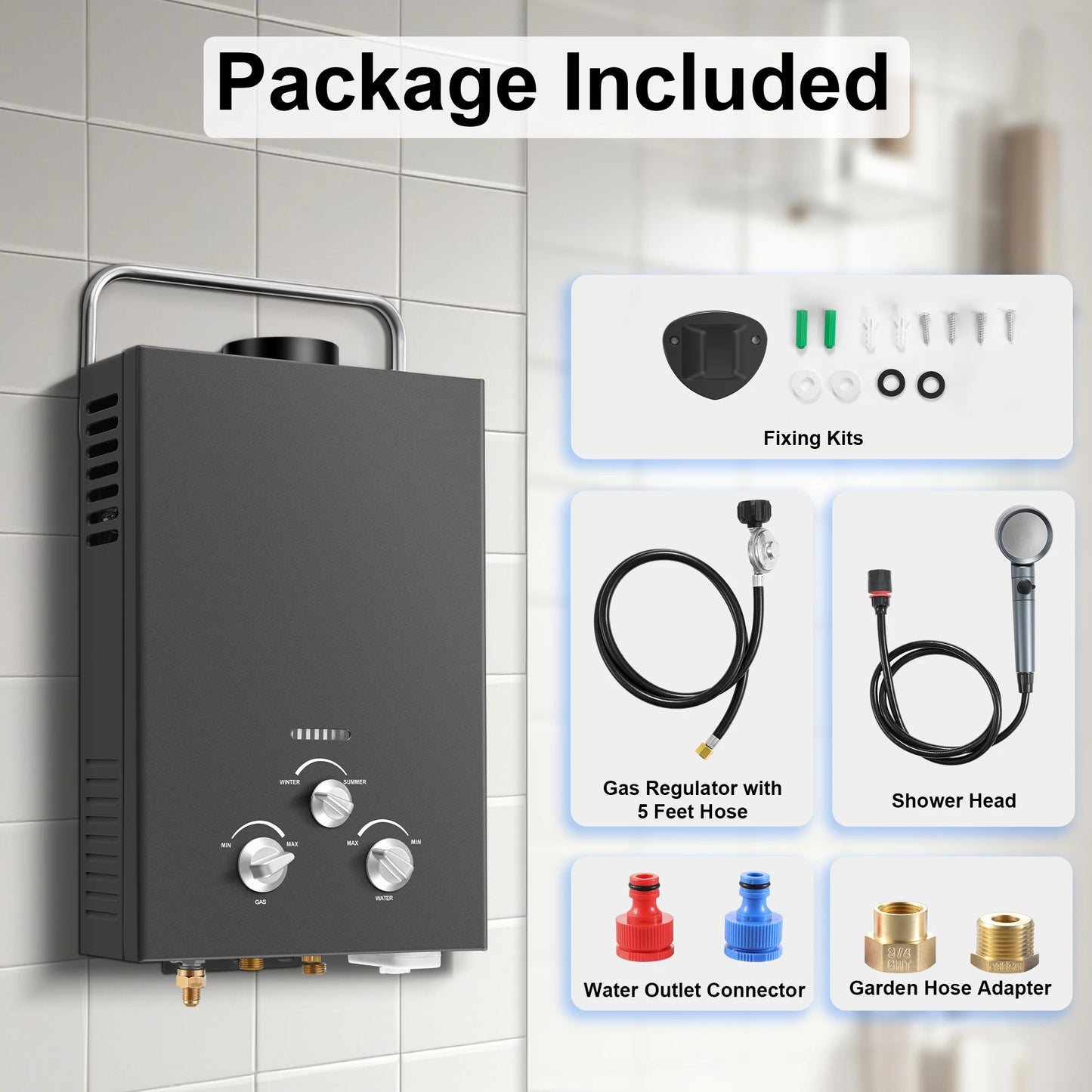 Amzgachfktch Outdoor Propane Tankless Water Heater