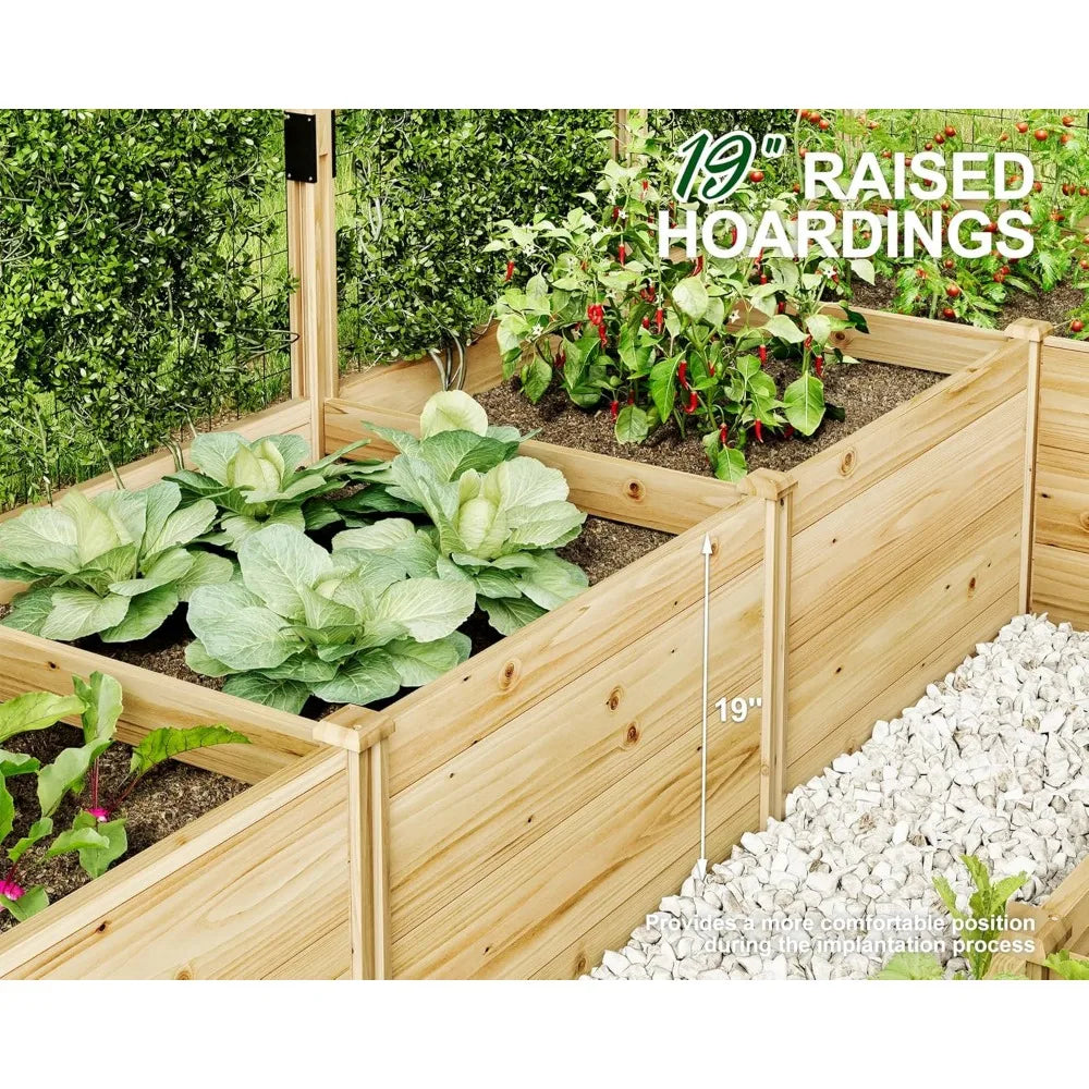 U Shaped Raised Garden Bed With Deer Proof Fence Outdoor