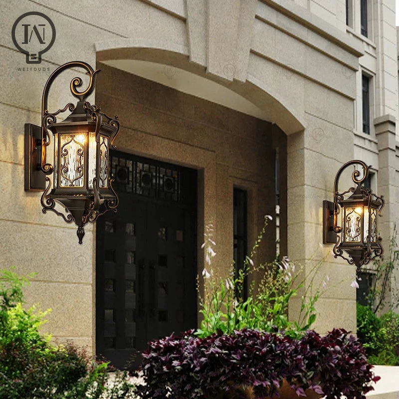 13W/20W Aluminum outdoor wall lamp waterproof IP65 European retro courtyard garden wall lamp villa LED outdoor wall lamp