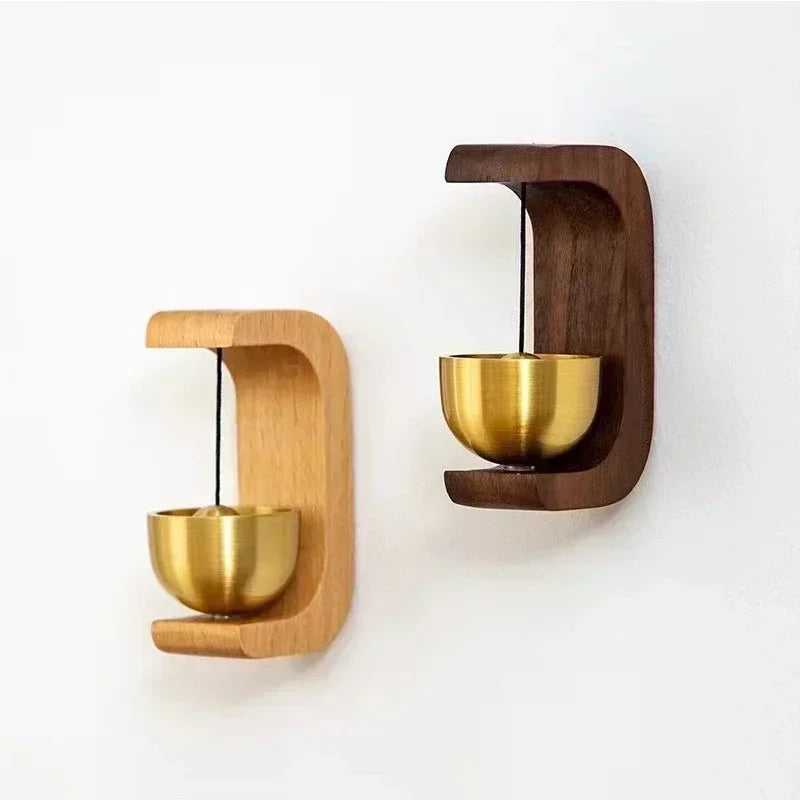 Entrance Doorbell Shopkeeper's Bell Wind Bell Door Opening Wooden Clock Reminder for Home Small Bell Decorations