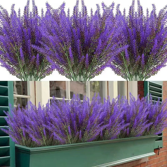 FUJINCN Provence Lavender Plastic Artificial Flowers 2pcs Wedding Table Decor