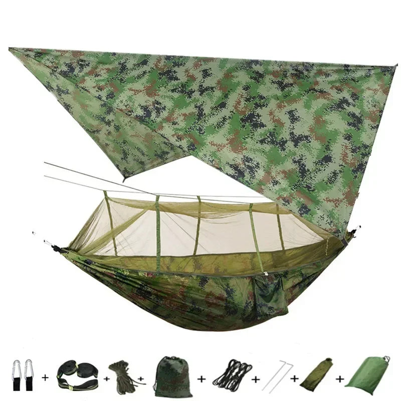 Swallowtail Camping Hammock With Mosquito Net and Rainfly