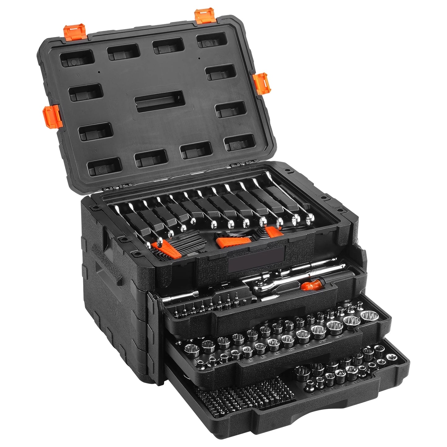 Mechanics Tool Set With 450-Piece SAE And Metric Sockets