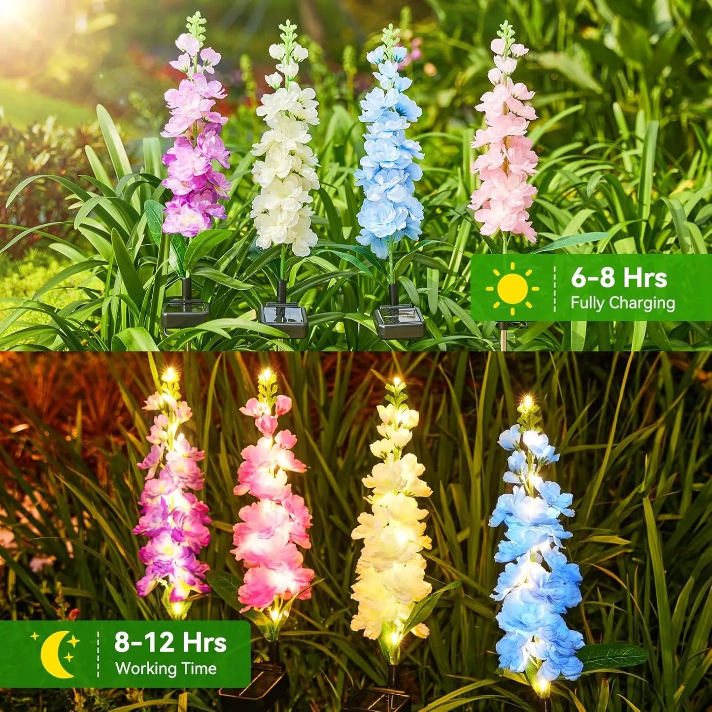 Upgraded Solar Garden Lights 36 LEDs Outdoor Flowers