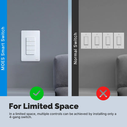 MOES Tuya Matter Smart Light Button Switch With App Control