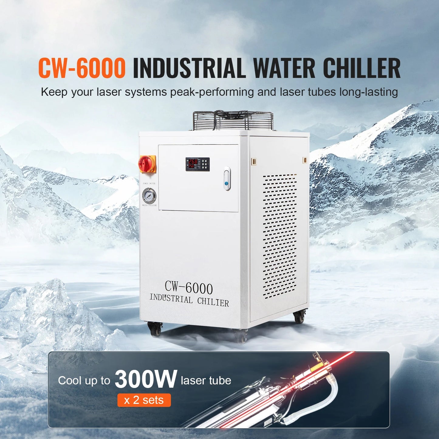SucceBuy CW6000 Industrial Water Chiller 65 Lpm Laser