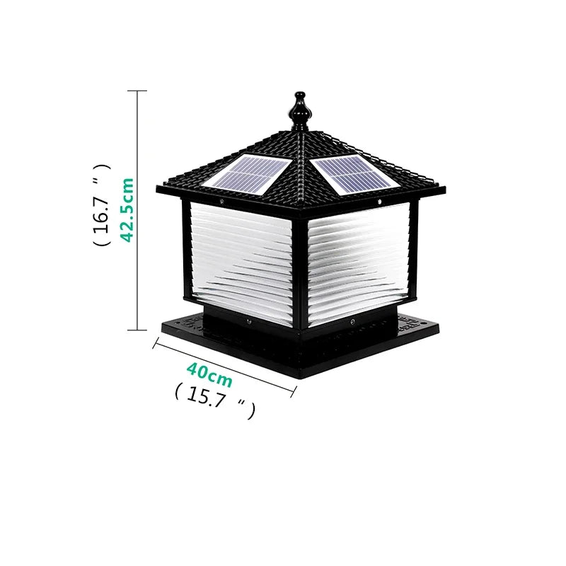 Hongcui Solar Post Lamp LED Outdoor Creative Striped Glass Simple Pillar Light Waterproof IP65 for Home Villa Courtyard