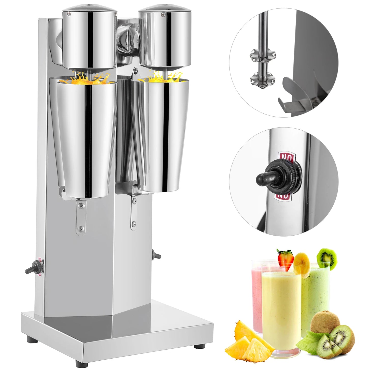 Stainless Steel Milkshake Maker Double Head For Bubble Boba Tea