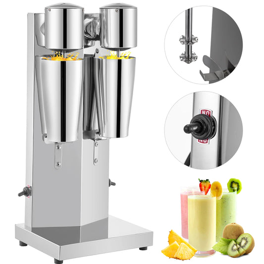 Stainless Steel Milkshake Maker Double Head For Bubble Boba Tea