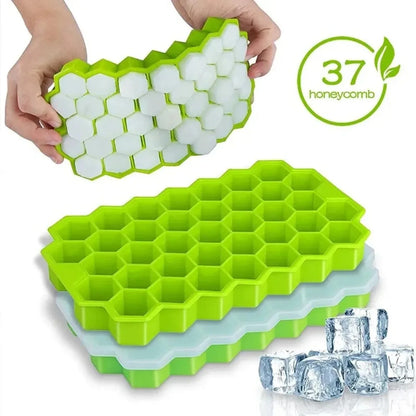 Honeycomb 37-Cell Ice Tray Silicone Cube Mold For Whiskey