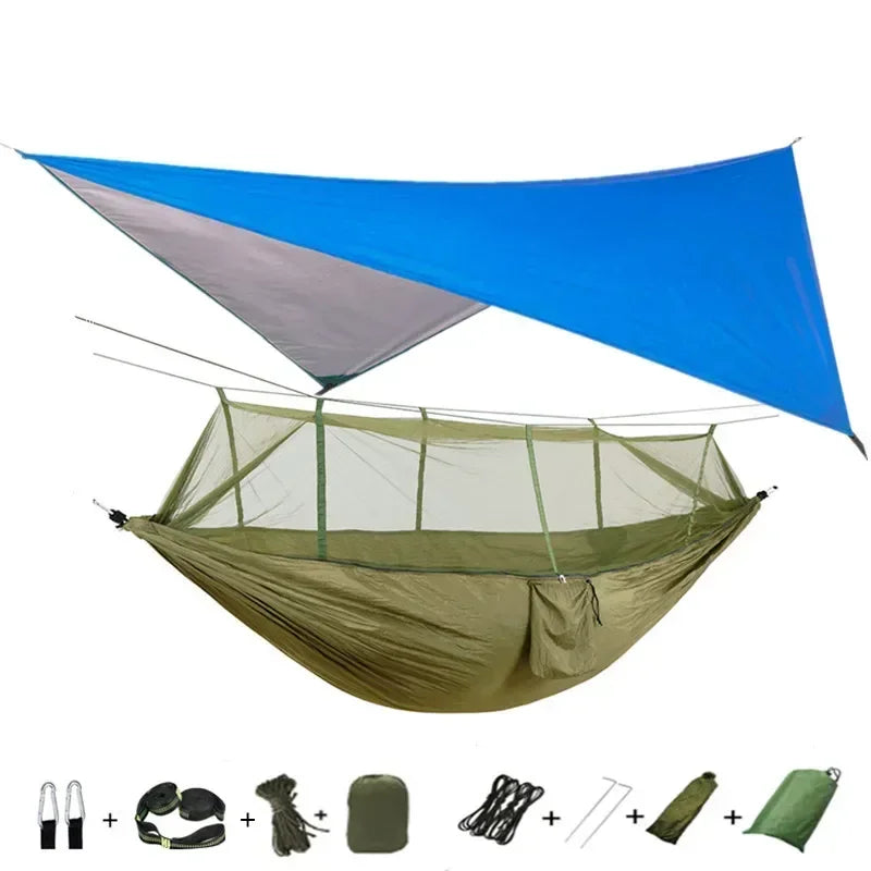 Swallowtail Camping Hammock With Mosquito Net and Rainfly