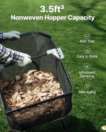 Push Lawn Sweeper Heavy Duty Thickened Steel, Durable Large Capacity