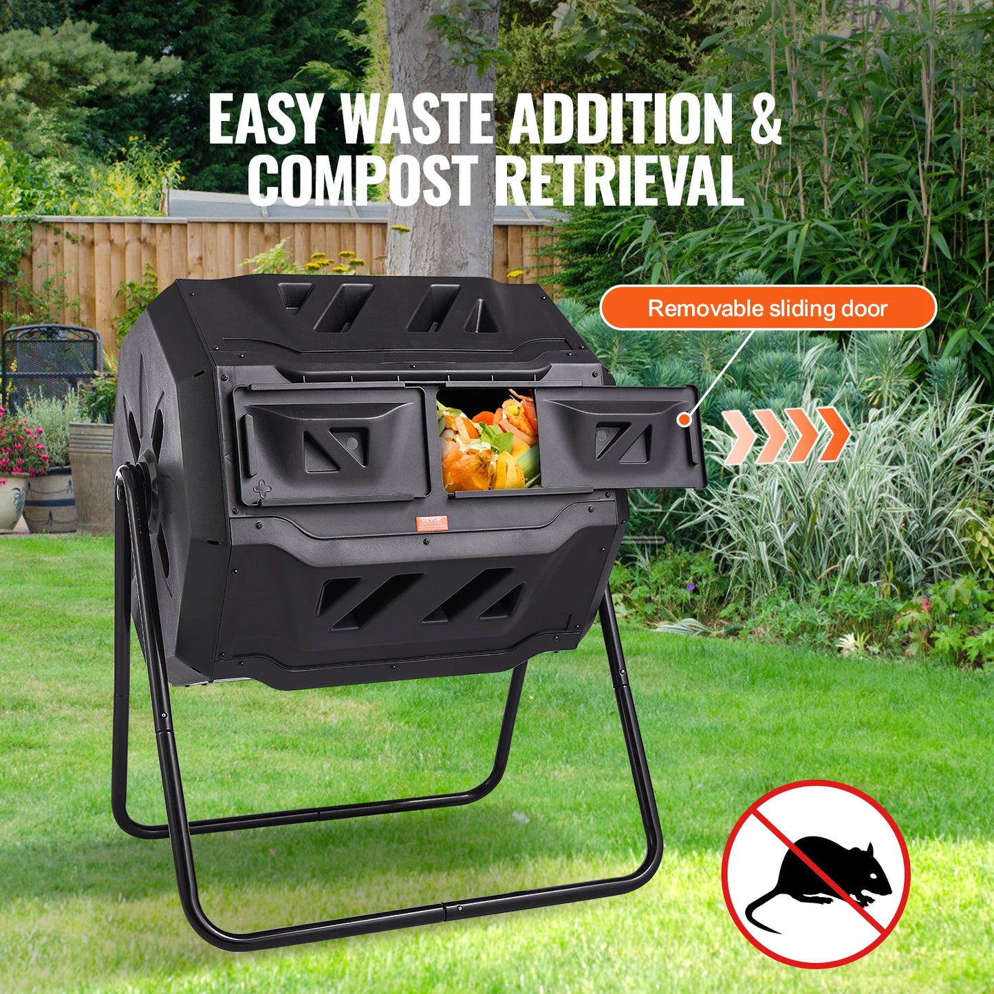 SucceBuy Dual Chamber Tumbling Composter Bin for Garden