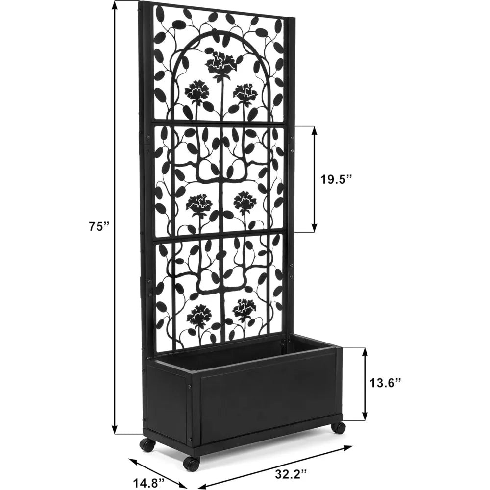Trellis Planter Box For Outdoor Plants Privacy Screen