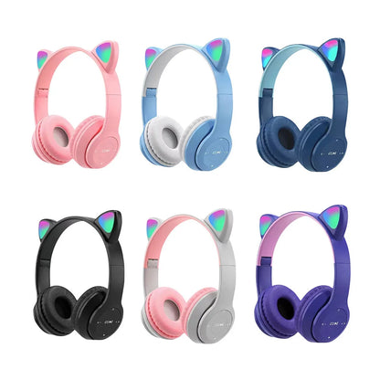 Aneng Wireless Cat Ear Headphones Bluetooth Glow Over Ear