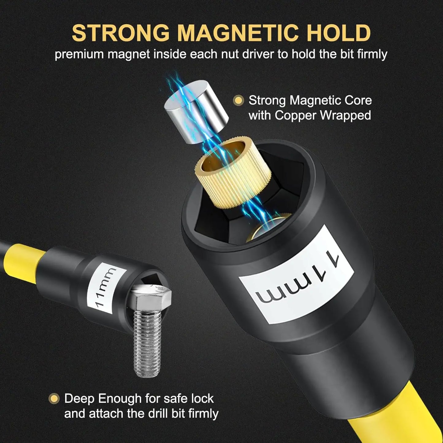 Magnetic Nut Driver Set 18-Piece With Extensions And Impact Adapter