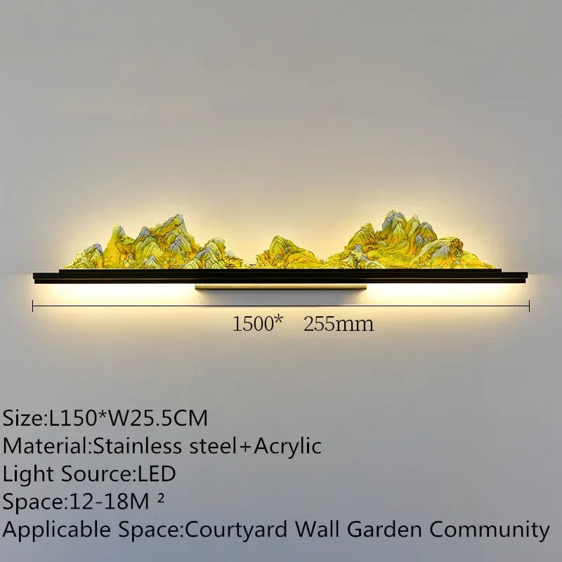 OULALA Electricity Outdoor Mural Lamp Creative Landscape Waterproof Mural Courtyard Wall Garden Communit Decoration Painting