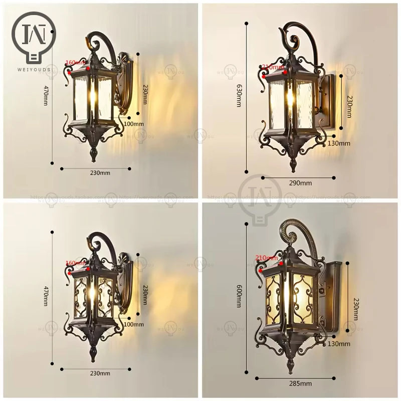 13W/20W Aluminum outdoor wall lamp waterproof IP65 European retro courtyard garden wall lamp villa LED outdoor wall lamp
