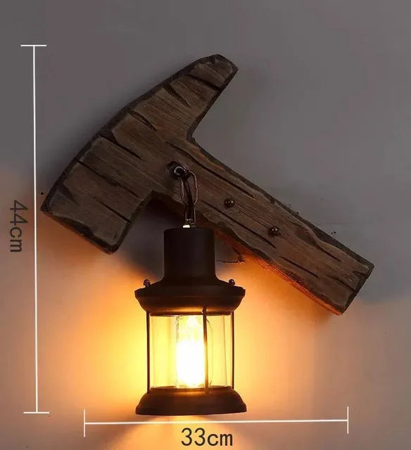 Retro Wooden Wall Lamp for Living Room Wood LED Sconces Cafe Bar Bedroom Bedside Industrial Style Home Decor Wall Light Fixtures