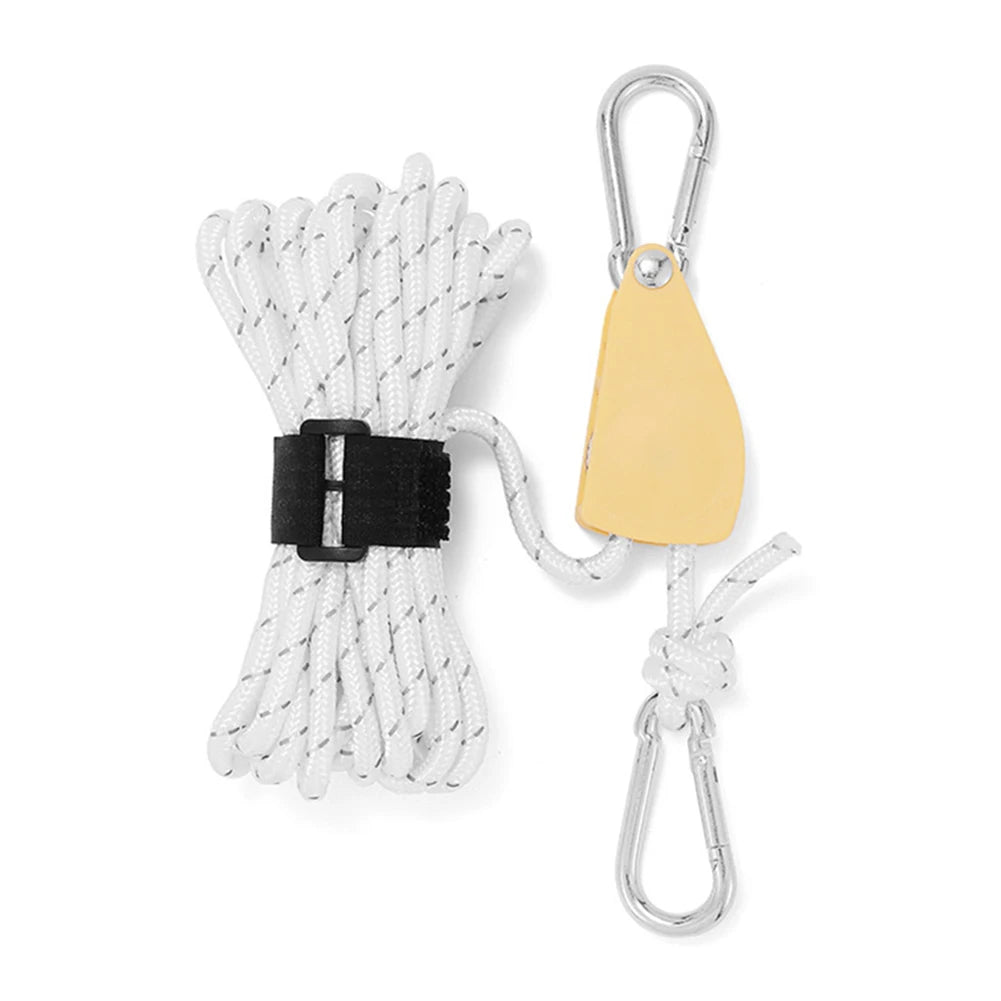 Reflective Nylon Tent Wind Rope Tensioner With Carabiner Adjustable