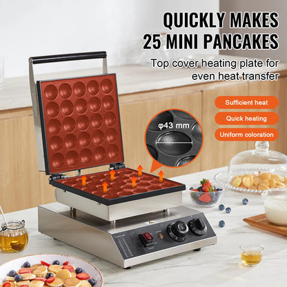 Electric Waffle Maker 1700W Dutch Pancake Baker For Home Use