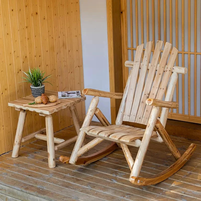 MadameJsHome Outdoor Wooden Rocking Chair Garden Rocker