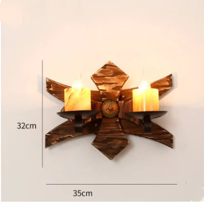 Retro Wooden Wall Lamp for Living Room Wood LED Sconces Cafe Bar Bedroom Bedside Industrial Style Home Decor Wall Light Fixtures