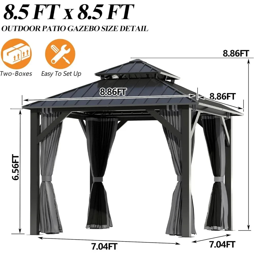 Hign Concerned Outdoor Gazebo With Double Vented Top