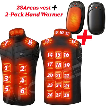 28/9 Areas Heated Vest Jacket Electric Usb Jacket Thermal Vest Body Warmer Coat