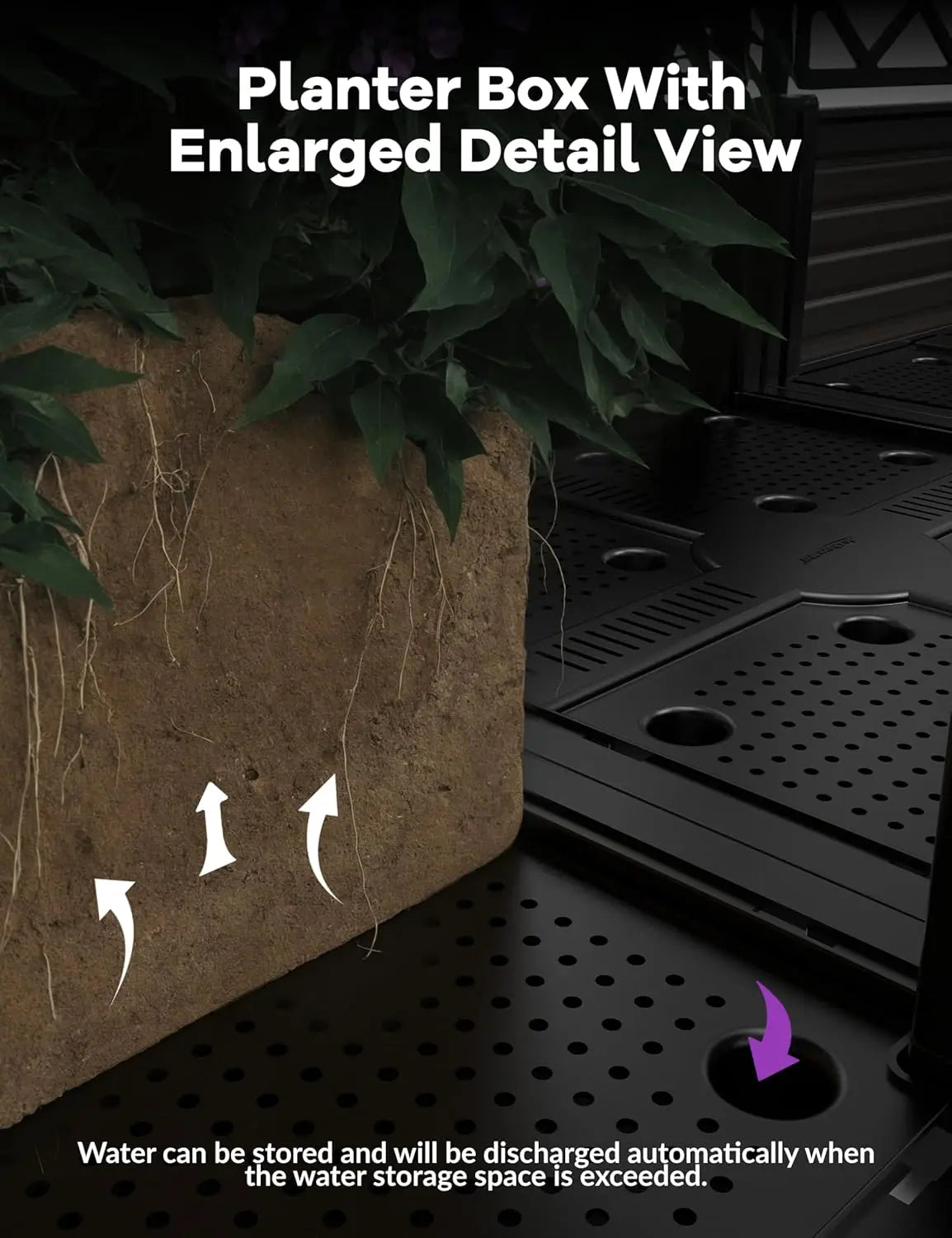 Plastic Plant Box With Metal Trellis Raised Garden Bed