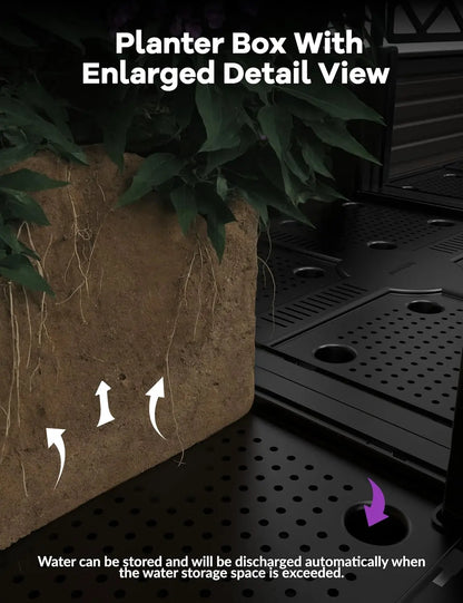 Plastic Plant Box With Metal Trellis Raised Garden Bed