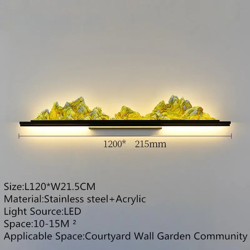 OULALA Electricity Outdoor Mural Lamp Creative Landscape Waterproof Mural Courtyard Wall Garden Communit Decoration Painting