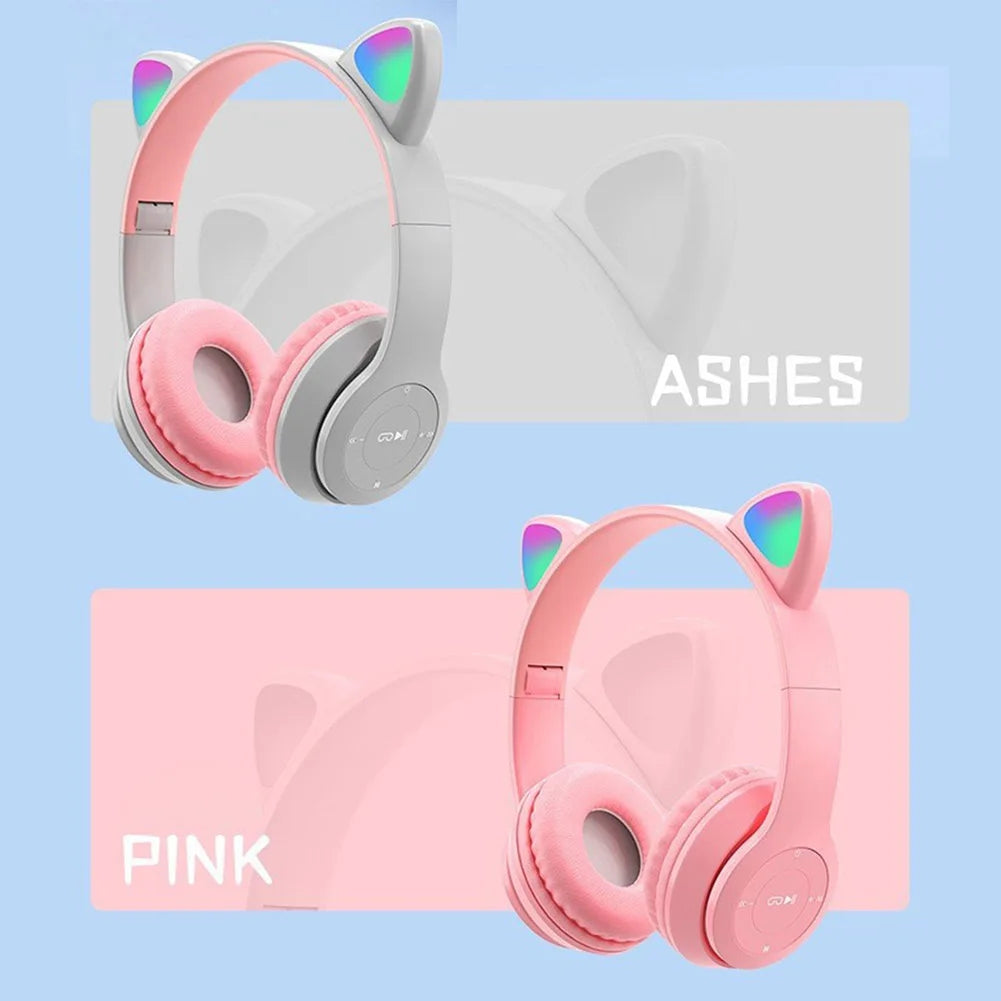 Aneng Wireless Cat Ear Headphones Bluetooth Glow Over Ear