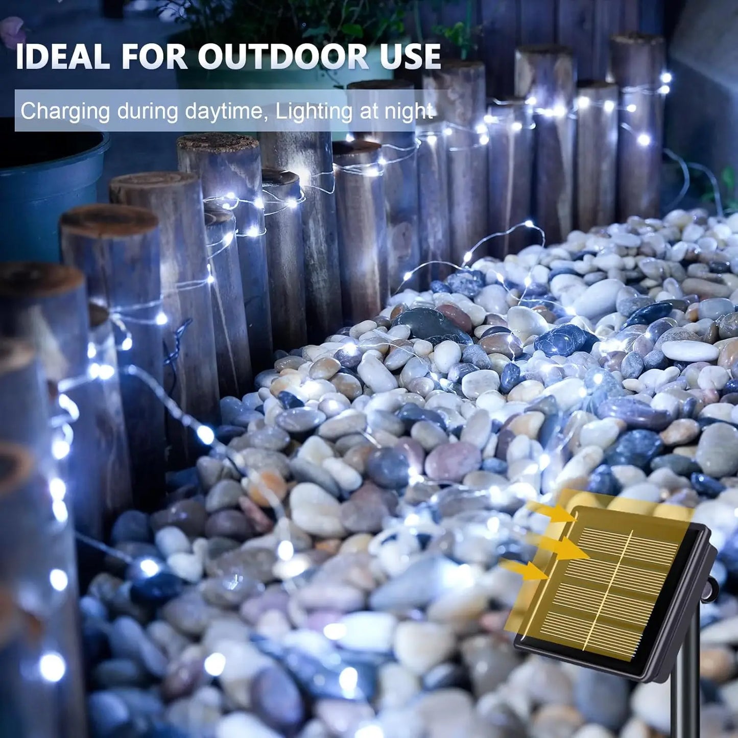 IRILUCN Solar String Fairy Lights Outdoor Christmas Garland Waterproof