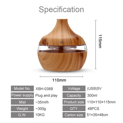 Wooden Humidifier Aroma Diffuser For Home Use With Essential Oils