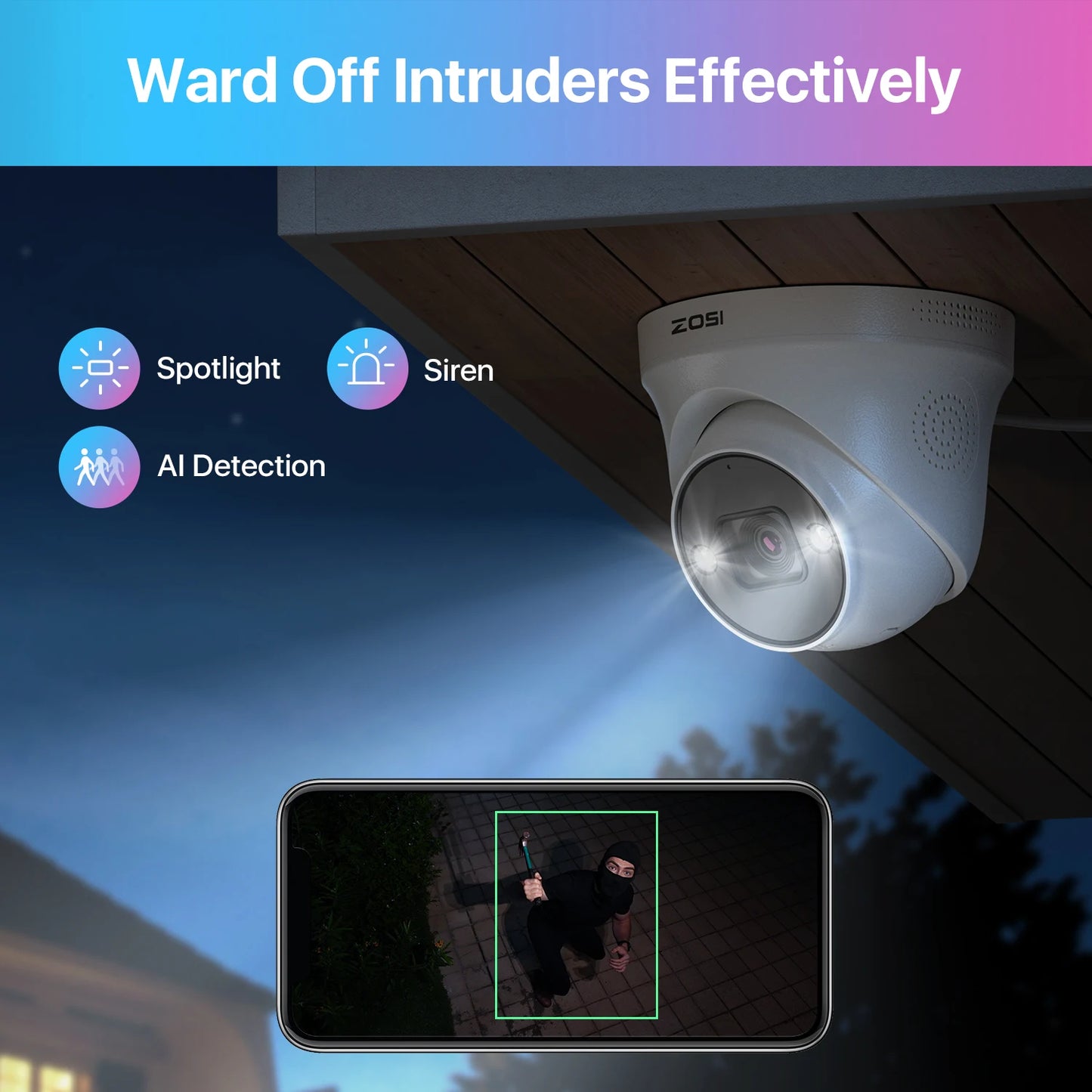 ZOSI 4K 8MP PoE Security Camera System With AI NVR