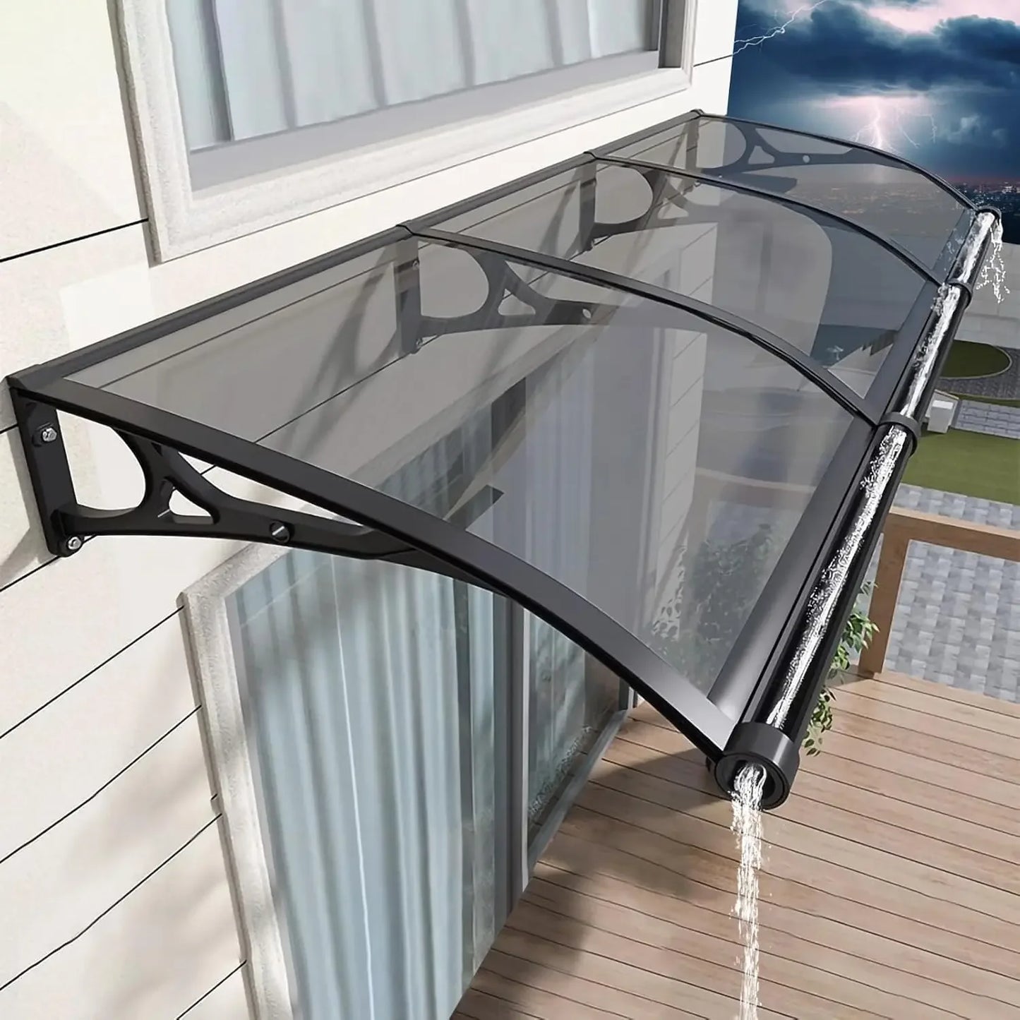 DUOFU Door Entrance Awning Polycarbonate Cover UV Rain
