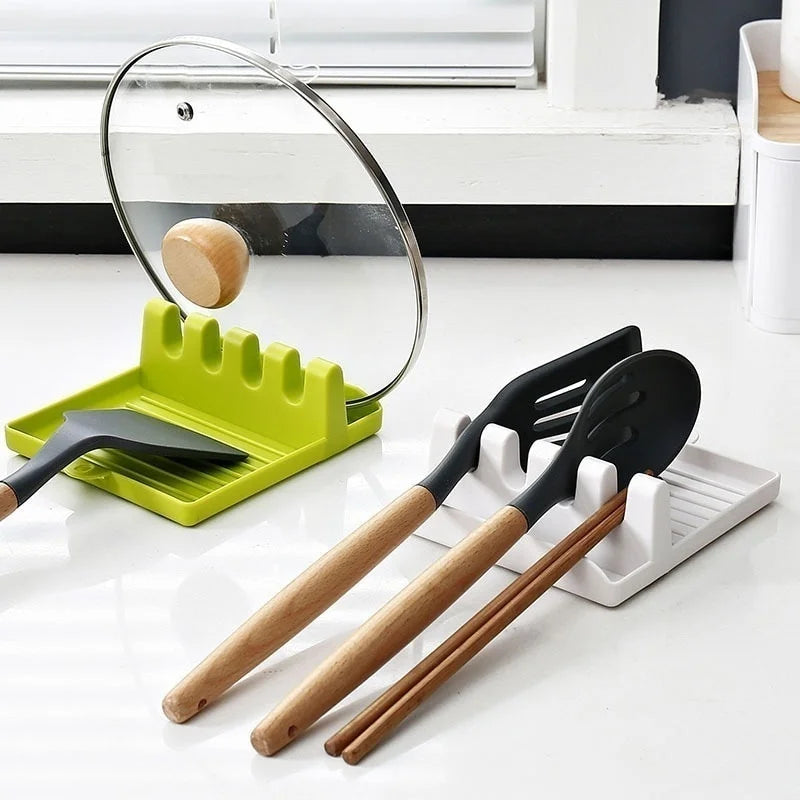 Kitchen Spoon Holders Fork Spatula Rack Shelf Organizer Plastic Non-slip Spoons Pad