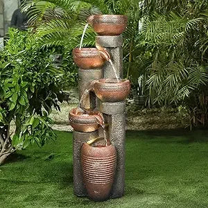 Hamiedun Outdoor Water Fountain Garden Decor Resin Art