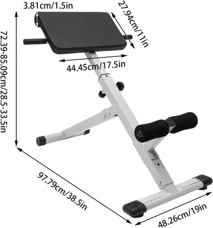 Roman Chair Adjustable Hyperextension Bench For Home Gym Strength Training