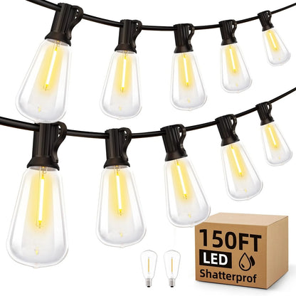 Addlon Outdoor LED String Lights Dimmable Waterproof Shatterproof Bulbs