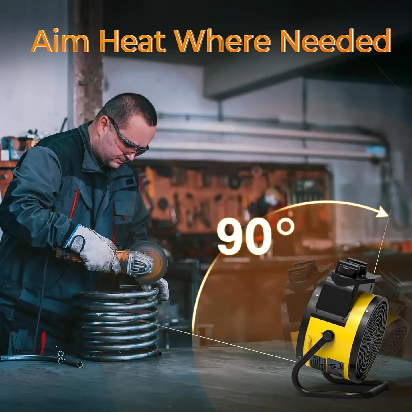 Space Heater With Thermostat 1500W, 3 Modes, Overheat Protection, Portable