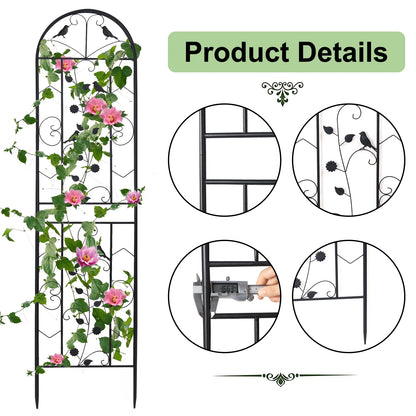 2-Pack Garden Trellis For Potted Vines And Vegetables, Metal
