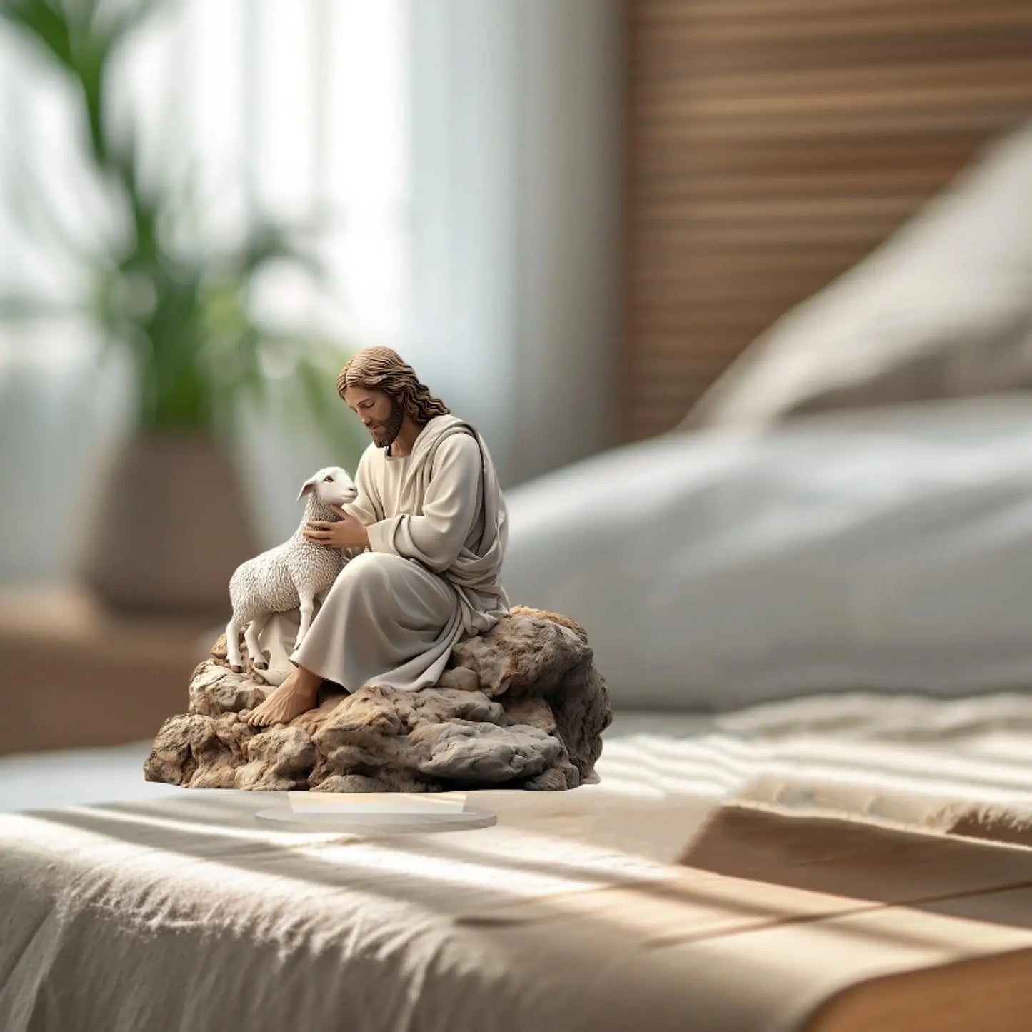 Christmas Jesus Sheep Table Decor 2D Flat Acrylic Figurine for Christmas
