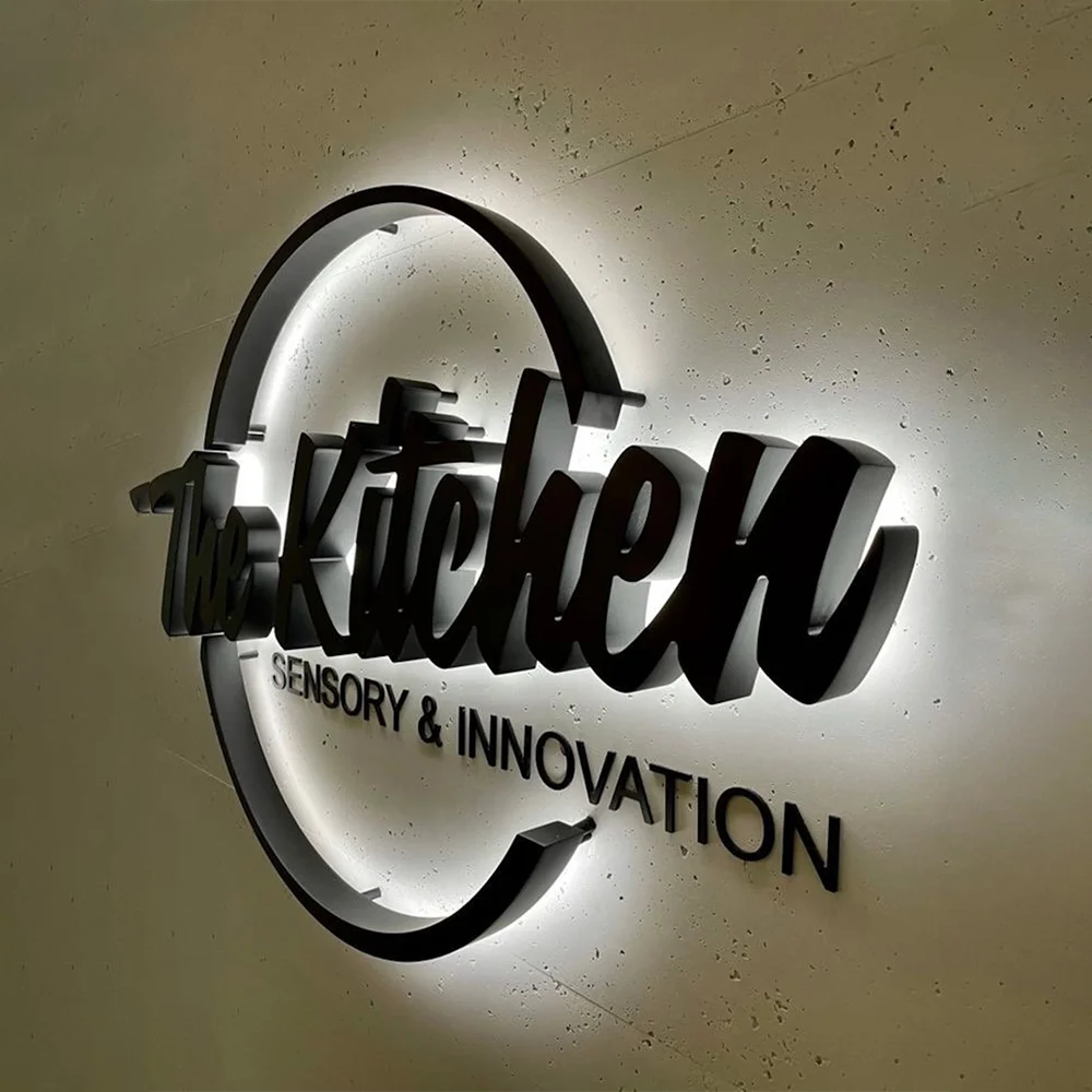 3D Backlit Logo Sign Custom Outdoor 3D Led Letters Storefront Company Logo Signs Store Front 3D Illuminated Letters Signs