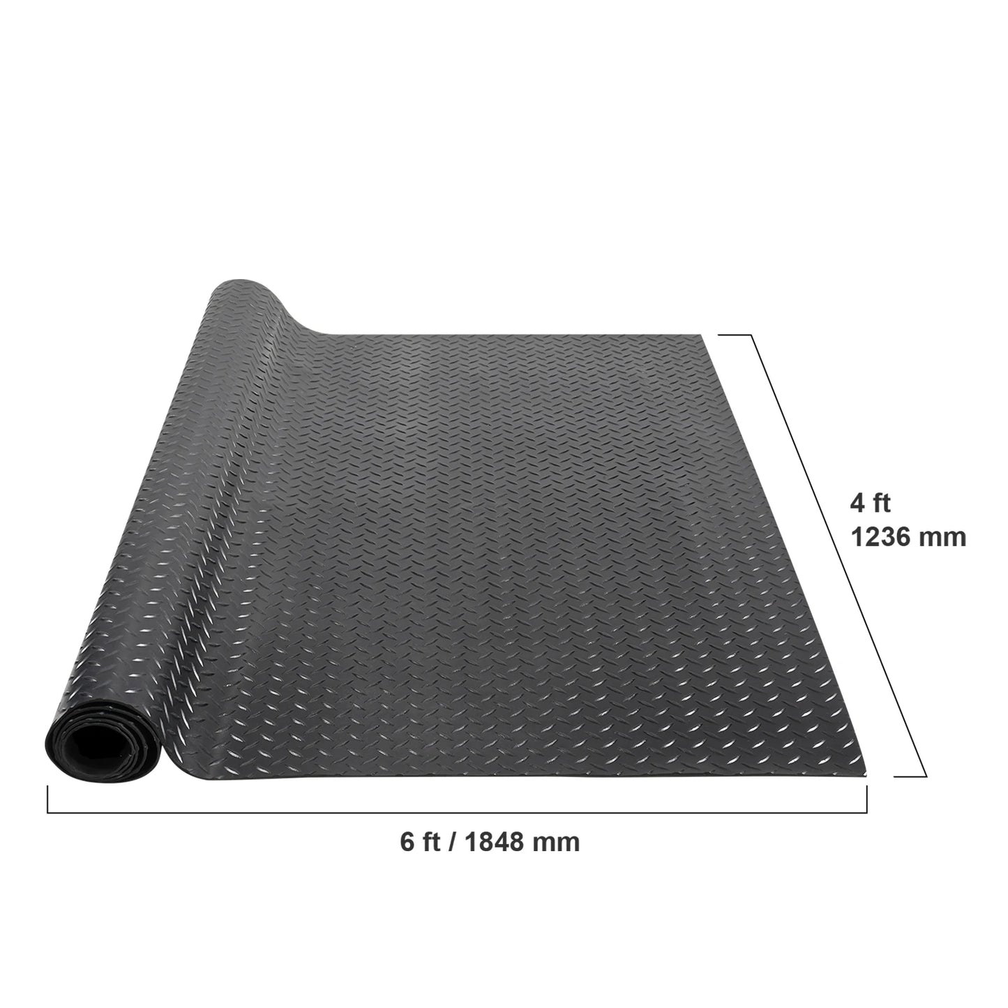 Rubber Flooring Roll 4 x 6/8/10/15 ft Rubber Garage Floor Mat Easy to Clean